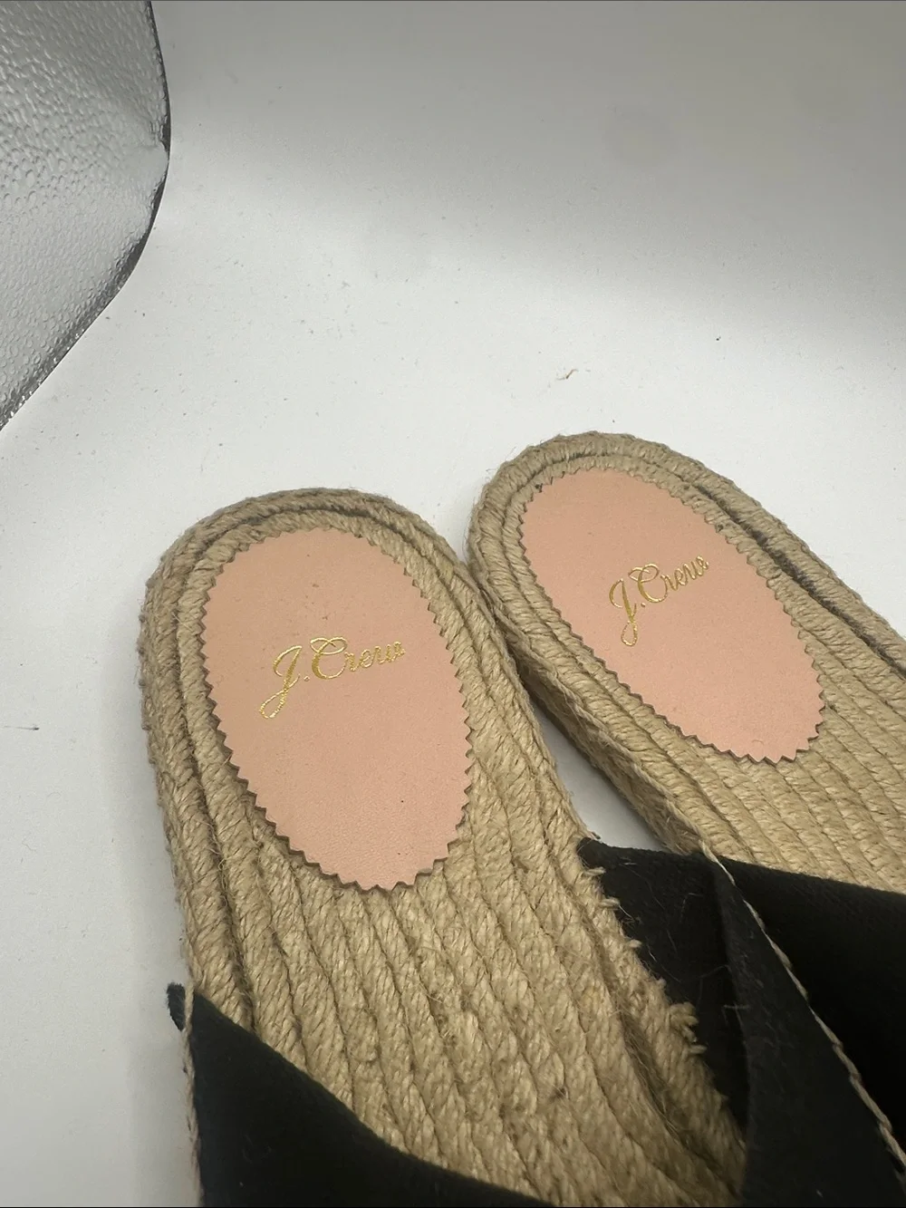 J. Crew Black Knotted Espadrille Slides with Rope Sole. Size 10